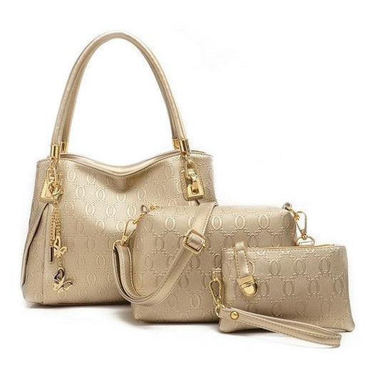 women handbags PU handbag women messenger bags brand designs bag bags Handbag+Messenger Bag+Purse 3 Sets