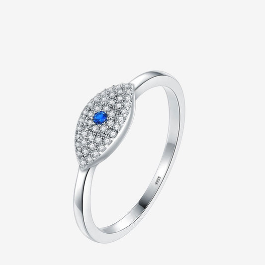 Cubic Zirconia Blue Eye Lucky Finger Rings For Women Luxury Charm Fashion Fine Jewelry