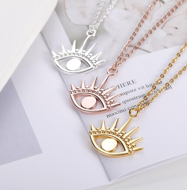 Evil Eye Pendant Necklace Women's Stainless Steel