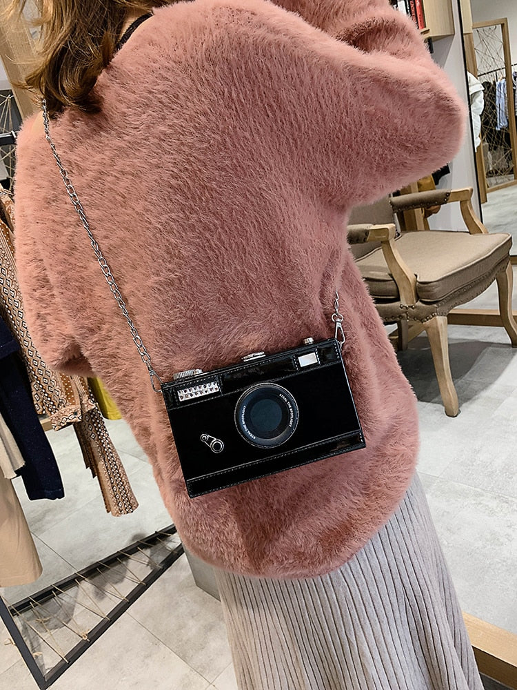 Fashion Camera Shape Clutch Shoulder Bag for Women 2019 luxury handbags Personalized Design Ladies Casual Messenger Bag Purse