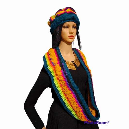 Chill, Spicy & Loud Hat & Infinity Scarf Set