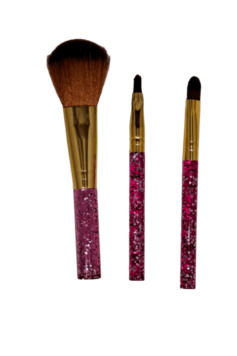 Hot Pink Glitter Glamour Make-Up Brush Set